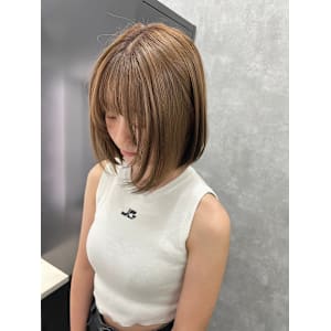 髪質改善/縮毛矯正/酸性ストレート/丸みショート/ベージュ