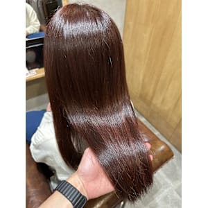 髪質改善カラー　レッド系