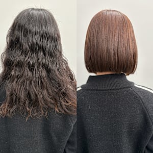 ステップボーンカットボブ/イメチェン/美髪/暖色カラー