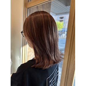 ピンクベージュハイライト