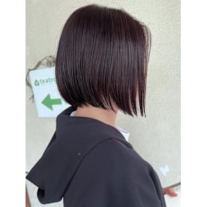 切りっぱなしボブ 艶髪 ダメージレス ラベンダーベージュ