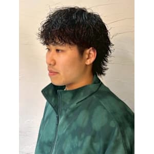 メンズカット ツイスパ ツーブロック 波巻きパーマ