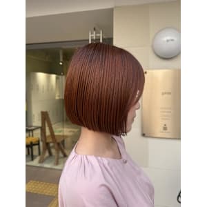 ぷつっとボブ×オレンジベージュ