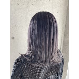 ☆うる艶髪☆おしゃれハイライト 外ハネボブ グレイアッシュ