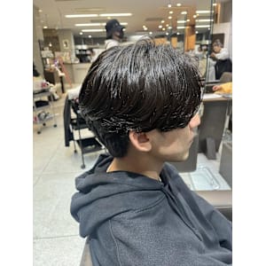 メンズミディアムフェザーパーマ