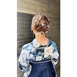 【卒業式】袴着付け×ねじねじツインシニヨン