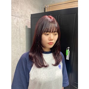 レイヤーカット/ボルドーカラー