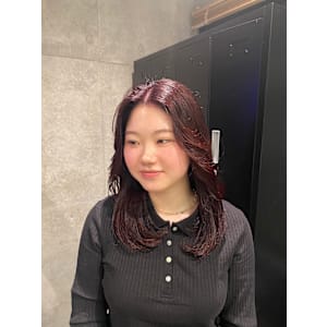 ワインレッド/レイヤーカット