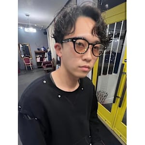 メンズ/パーマ/センターパート