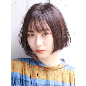 ぱつっとボブパーマ/前髪あり/絶壁解消/３0代/４0代/