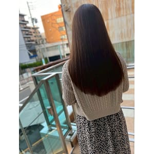 髪質改善　縮毛矯正　ブラウン　グレージュ　アッシュ　前髪