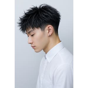 無造作マッシュ × 束感ショート