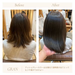 お客様髪質改善データ1793（アッシュグレイ）