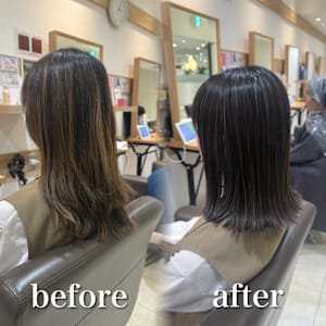 白髪ぼかし細めハイライト30代40代50代グレージュ