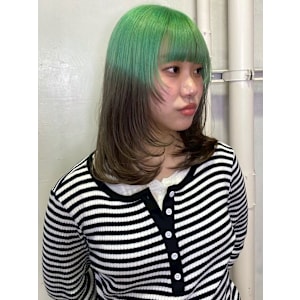 グリーンカラー セクションカラー レイヤーカット