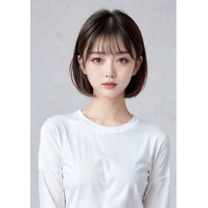 韓国風タイトボブ×シースルーバング