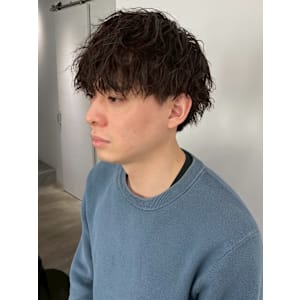 ツイストスパイラルパーマ 束感 ツーブロック メンズパーマ