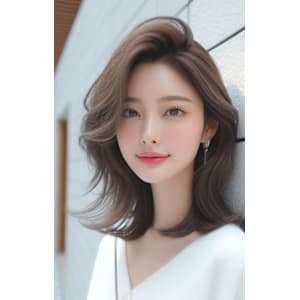 ★くせ毛風カールレイヤーカットうる艶髪結べるボブ美髪透明感