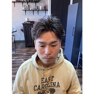 白髪染めフェザーパーマ