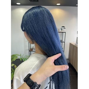 ［風花］夏っぽい可愛いマリンブルー/ブリーチカラー