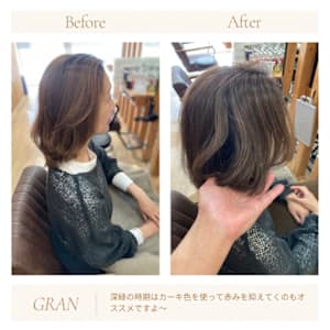 お客様髪質改善データ1801（カーキグレージュ）