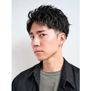 men'sスパイキーショートブルーブラックメンズブリーチなし