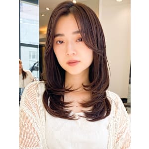 韓国美髪レイヤーロングくびれワンカールハッシュカットレイヤー