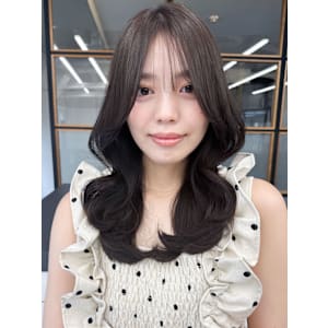 【艶感★シースルーバング】韓国ヘア20代30代ウェーブ巻き髪