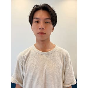 爽やかアップバング/コンマヘア/センターパート