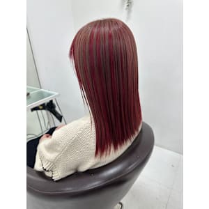 アンブレラカラー レッド×ベージュ