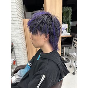 ハイライトパープルパーマ
