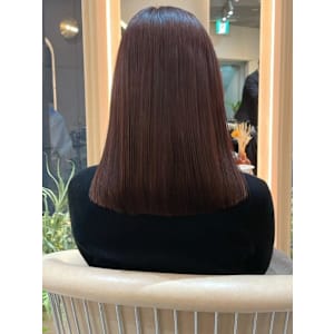 セミロング グレージュ 髪質改善 ダメージレスカラー