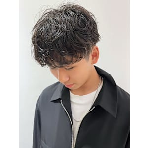 ニュアンスパーマ メンズパーマ マッシュ ツーブロック