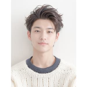 メンズ/ニュアンスパーマ/センターパート/韓国ヘア/髪質改善