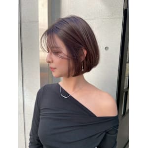 アッシュダークラベンダーカラー＆ワンカールボブ/札幌駅