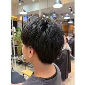 メンズ簡単スタイリングパーマオフィスカジュアル♪