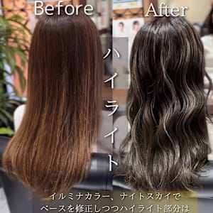 白髪ぼかしハイライト/ナイトスカイ&ホワイトベージュ