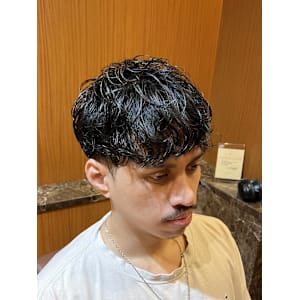 銀座　理容室　ワンカール前下がりパーマ