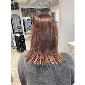 プリーチありダブルカラーピンクベージュ赤羽北区美容院