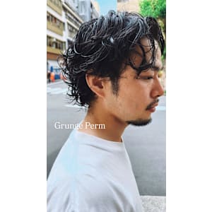 外国人風サーフカール/グランジパーマ/メンズボブ