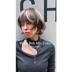 外国人風マッシュボブ/ミックスカラー
