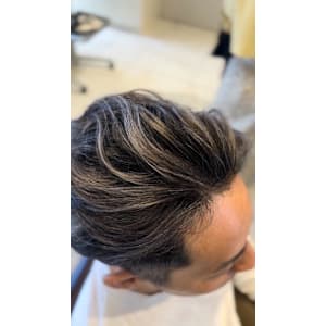 メンズハイライト/白髪ぼかしハイライト/シルバーハイライト