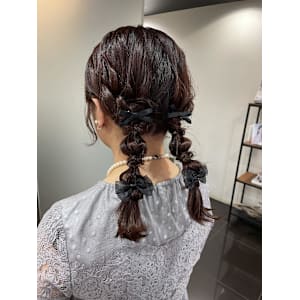 ［風花］パーティーヘア　ツインアレンジ