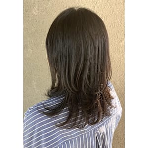 セミロングレイヤー/オリーブグレージュ