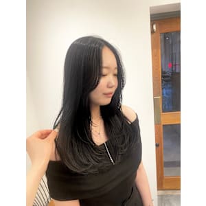 韓国風/艶髪/暗髪/ブルーブラック/グレージュ/カラー