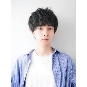 フェザーパーマグレー刈り上げショートメンズ横浜