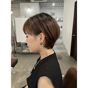 前髪あり丸みショートボブ◎20代30代40代