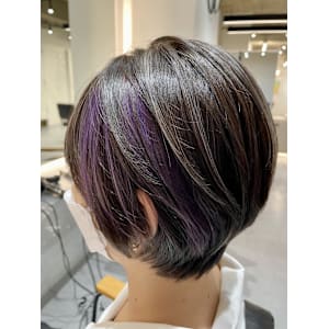 ショートボブ/インナーパープル