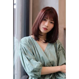 艶髪/大人ボブ/ディープレッドカラー