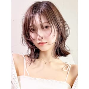 ミディアムレイヤー韓国ヘア_ba544131